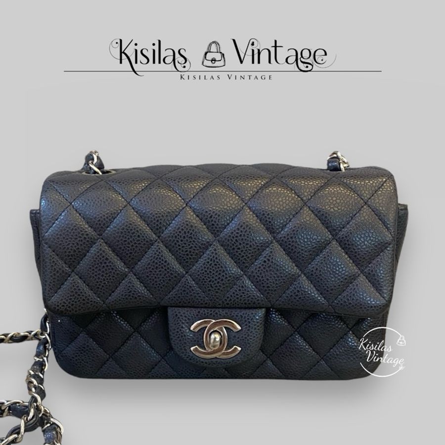 Chanel Caviar 20cm 大mini 銀扣-0