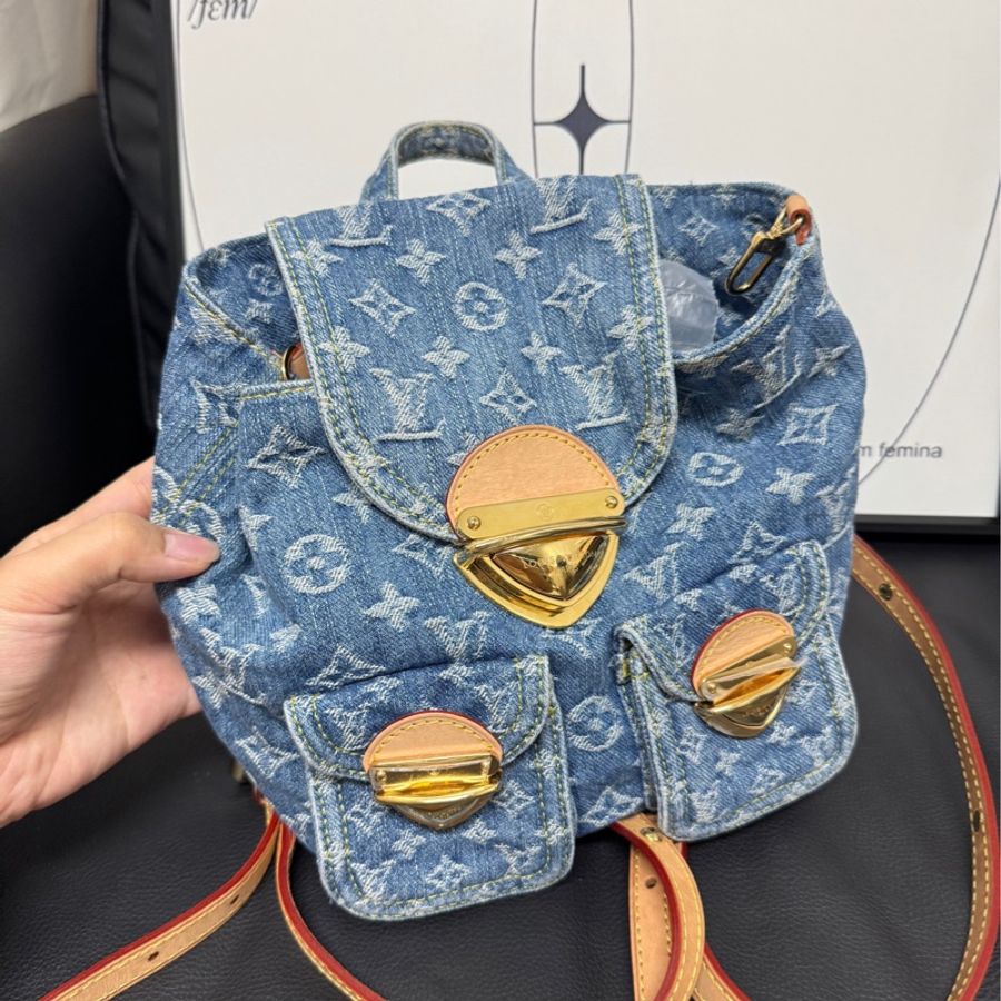 現貨Lv 牛仔書包仔 芯片版本 95%new-3