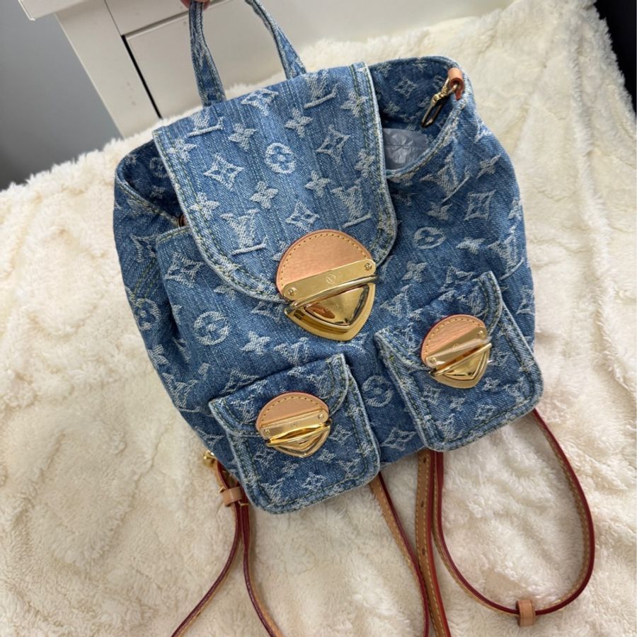 現貨Lv 牛仔書包仔 芯片版本 95%new-4