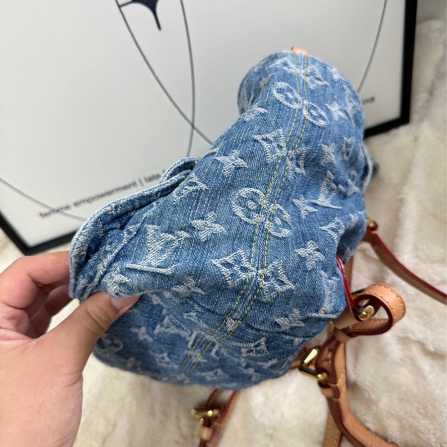 現貨Lv 牛仔書包仔 芯片版本 95%new-12