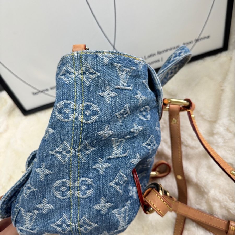 現貨Lv 牛仔書包仔 芯片版本 95%new-13