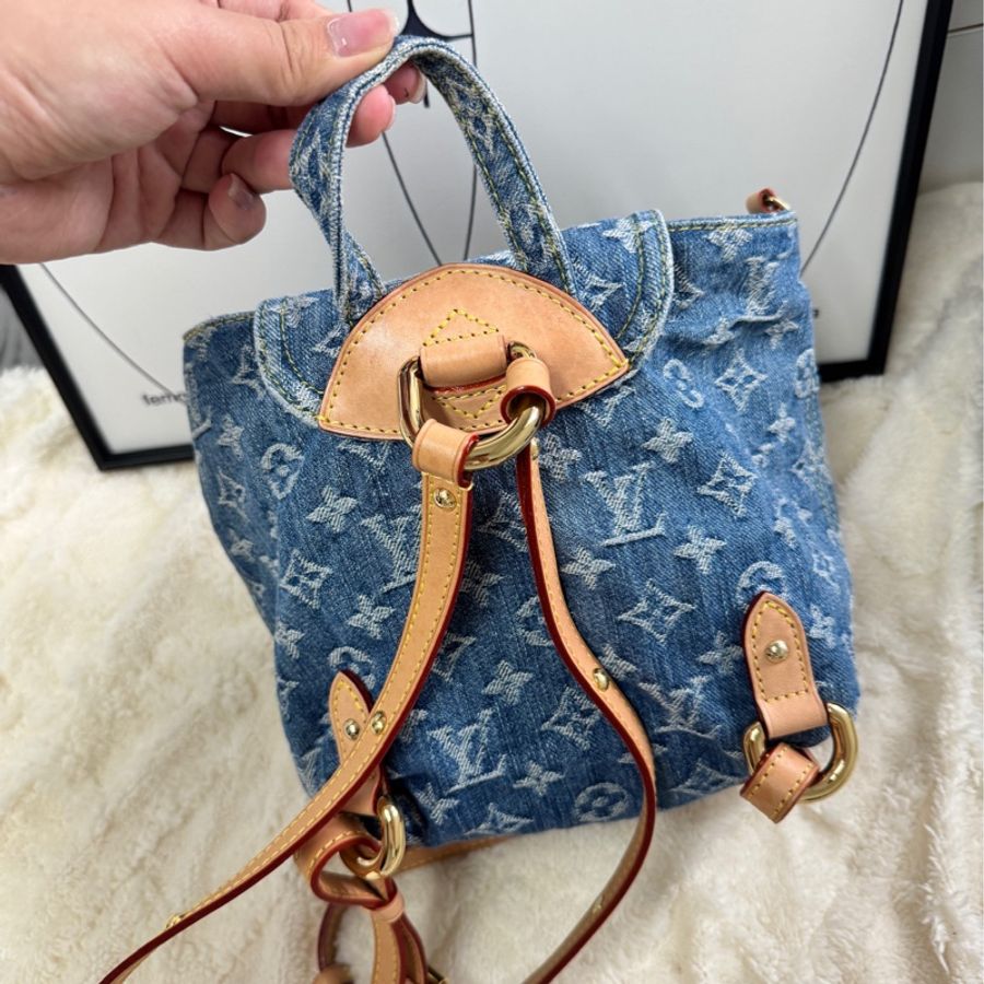 現貨Lv 牛仔書包仔 芯片版本 95%new-14