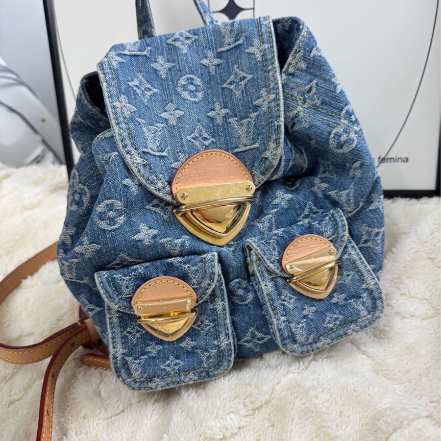 現貨Lv 牛仔書包仔 芯片版本 95%new-19