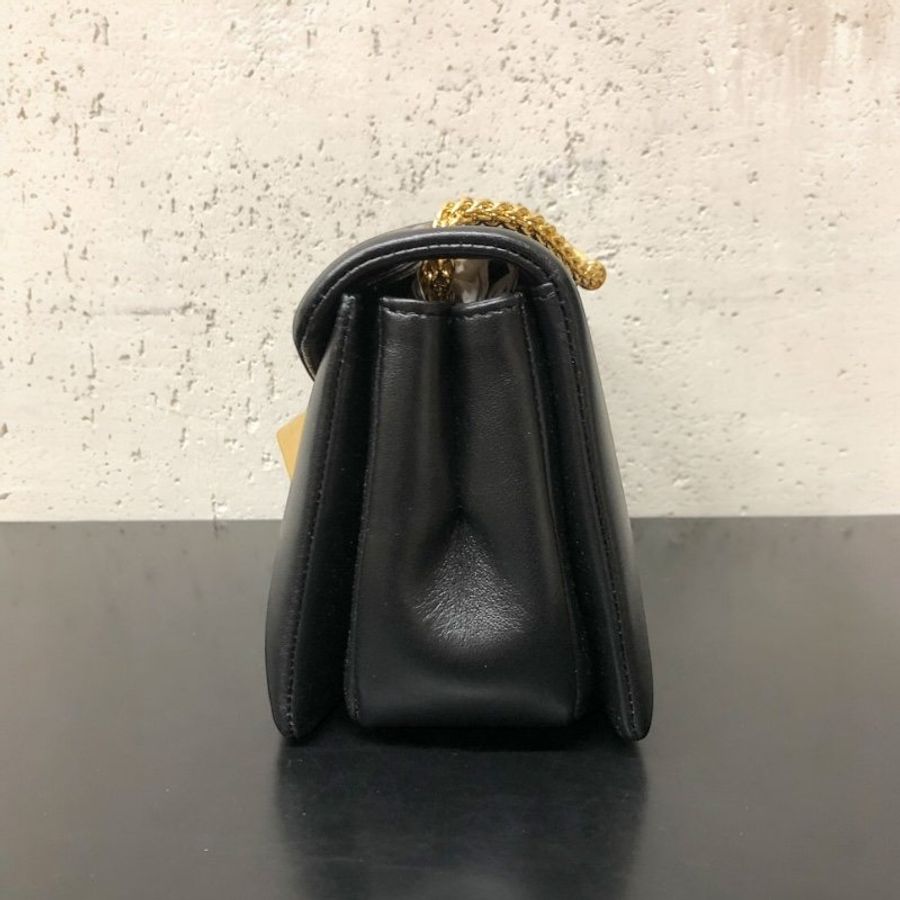 🎁特價🎁Valentino One Stud 小羊皮翻蓋鏈帶包 黑色-3