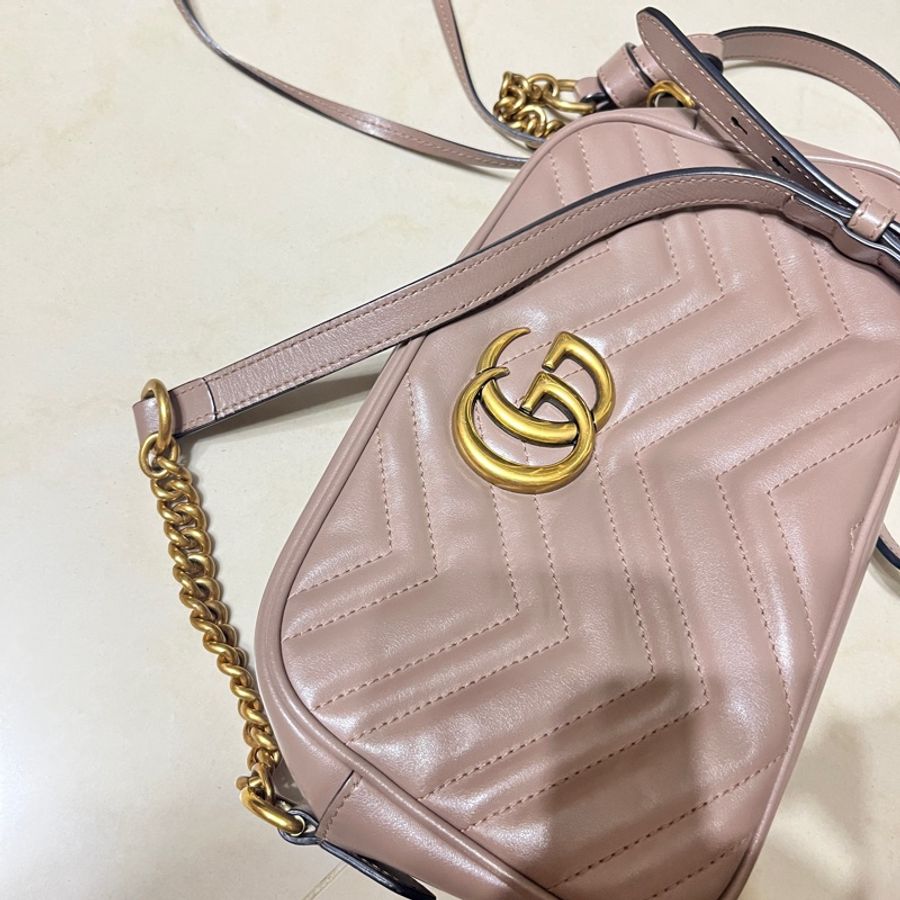 Gucci 古馳 粉色相機包-3