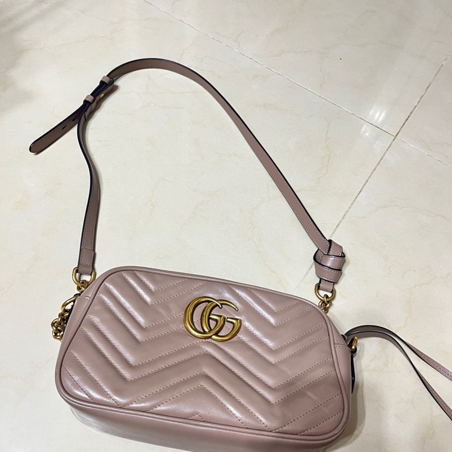 Gucci 古馳 粉色相機包-6