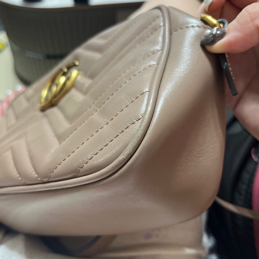 Gucci 古馳 粉色相機包-9
