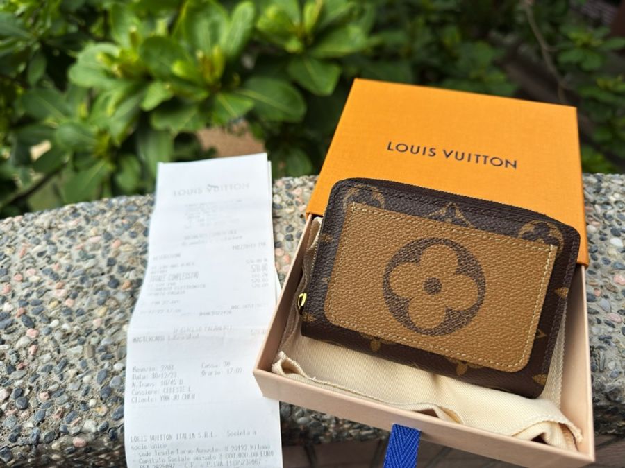 二手LV雙色短夾Lou扣式錢包M81461-0