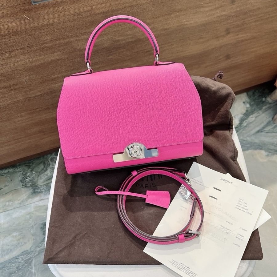 Moynat 莫奈 Rejane 中號 粉色銀扣-0