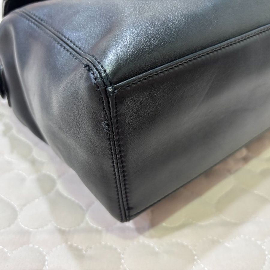 CHANEL 少見 皮革肩背包 全黑 Vintage-8