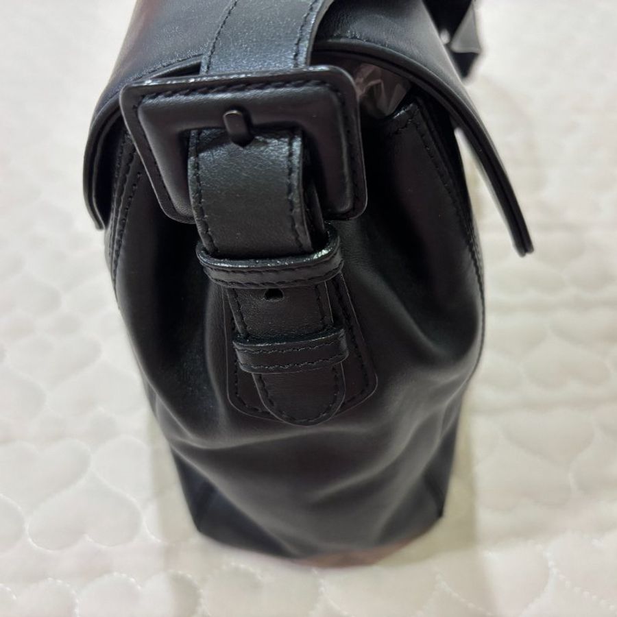 CHANEL 少見 皮革肩背包 全黑 Vintage-12