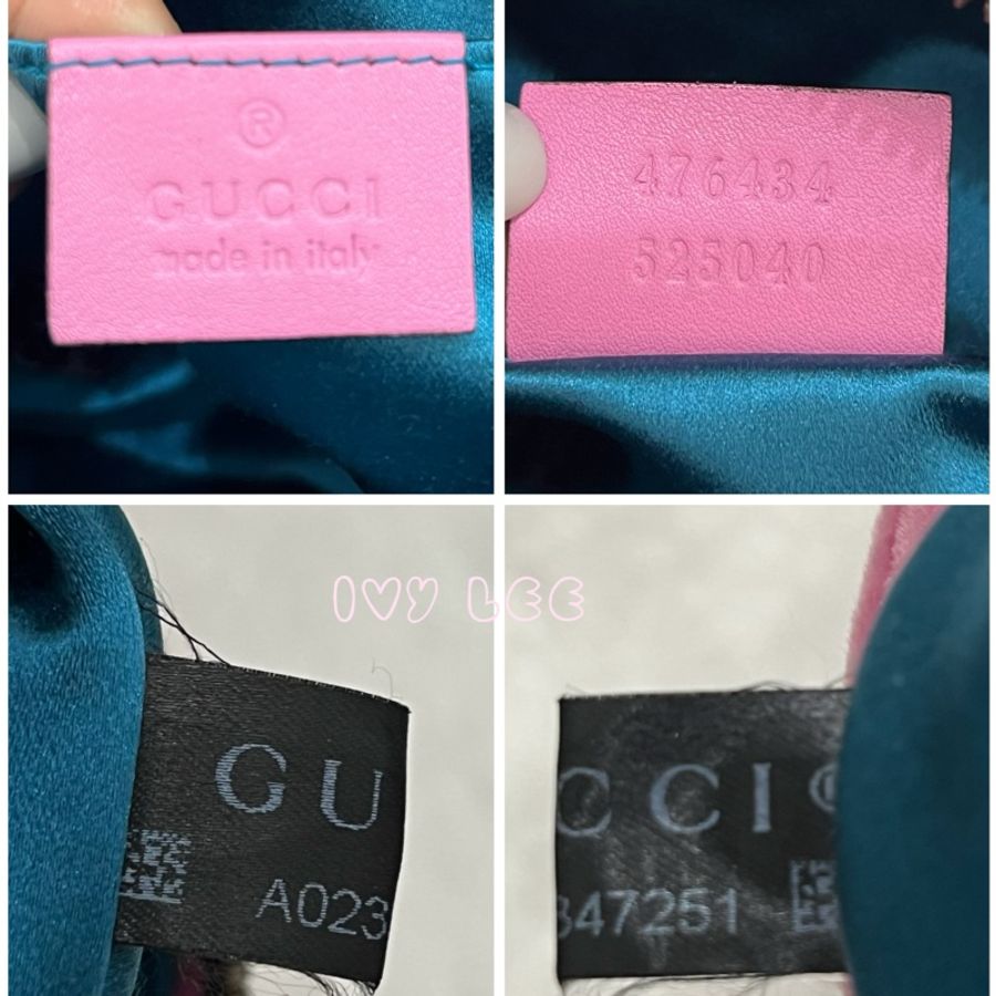 Gucci GG Marmont 胸包 腰包 粉色絲絨 水晶鑽飾 476434 正品 二手精品-16