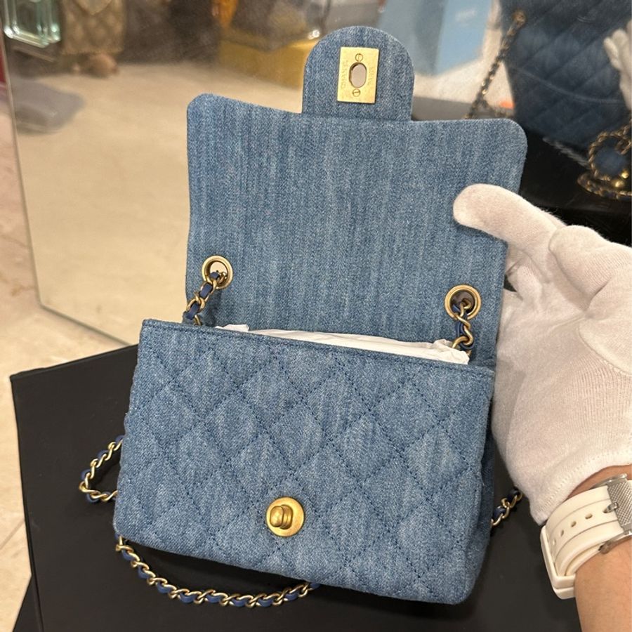 🈶購證 #近新全膜 #全網最低 香奈兒牛仔單寧金球方胖子Cf17 22s芯片款 配件都齊全✨-26