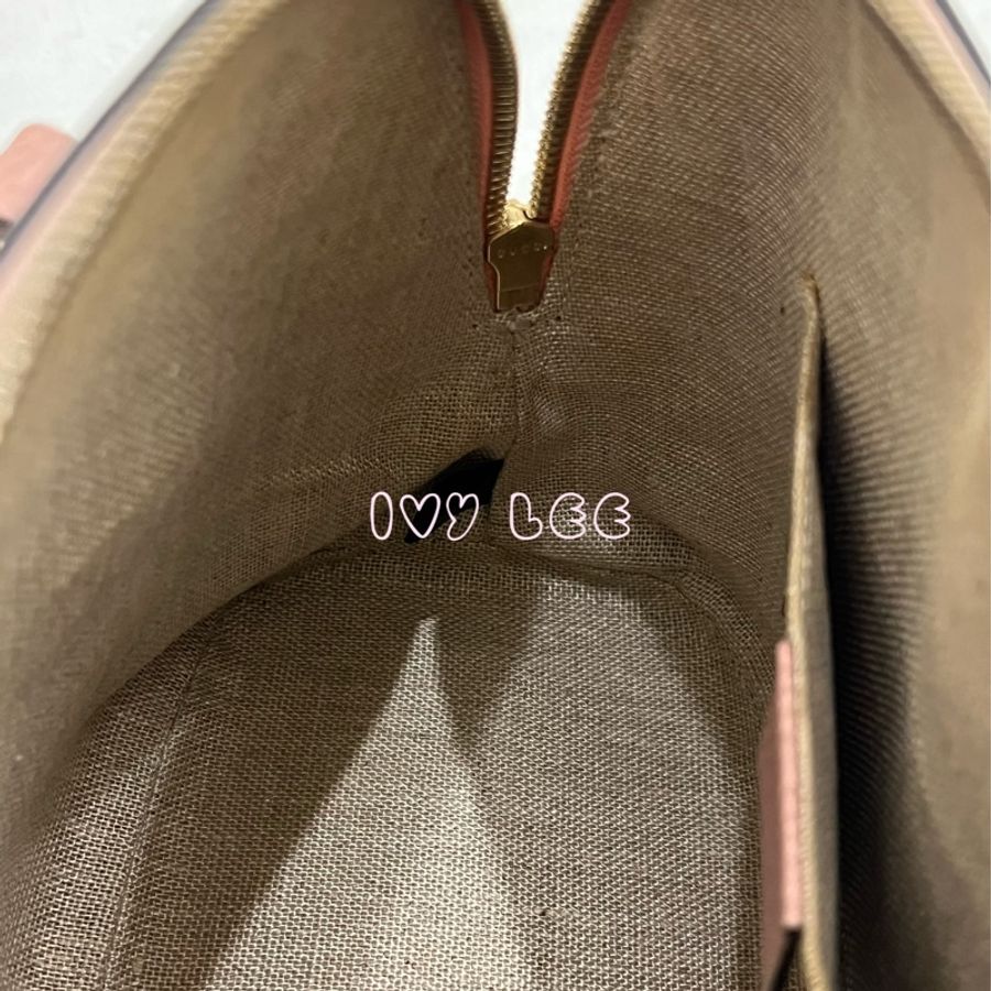 GUCCI古馳 粉色 牛皮手提包 斜背包 貝殼包 正品449661 二手精品-7