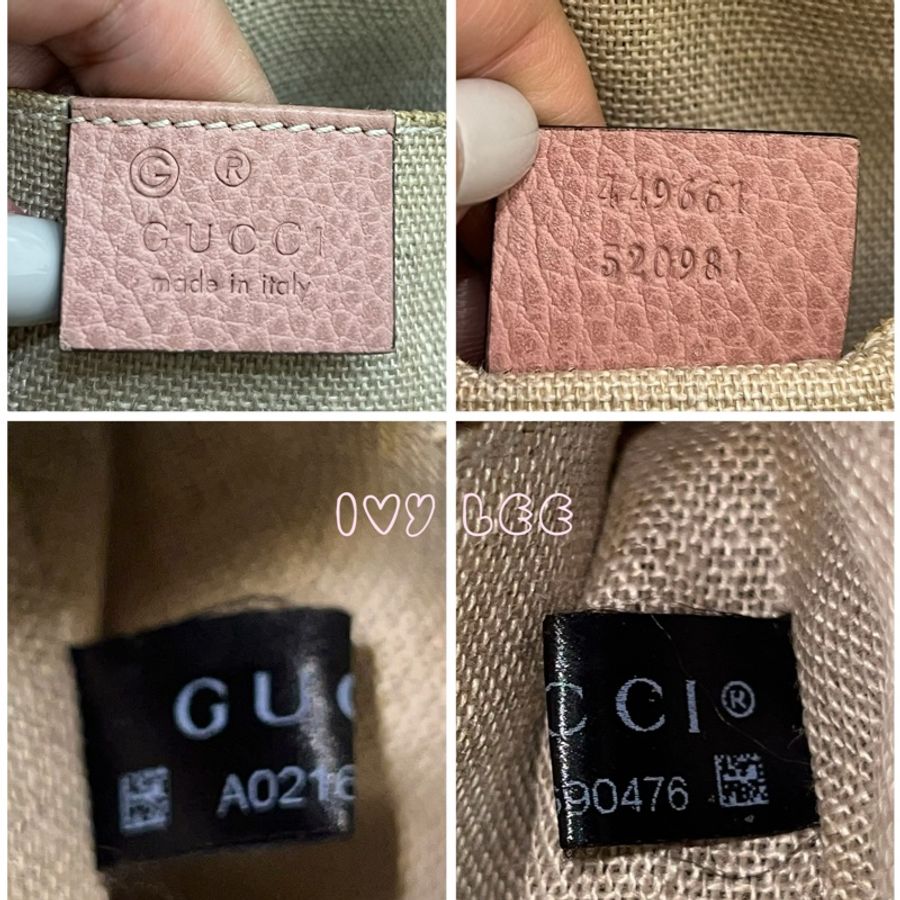 GUCCI古馳 粉色 牛皮手提包 斜背包 貝殼包 正品449661 二手精品-22