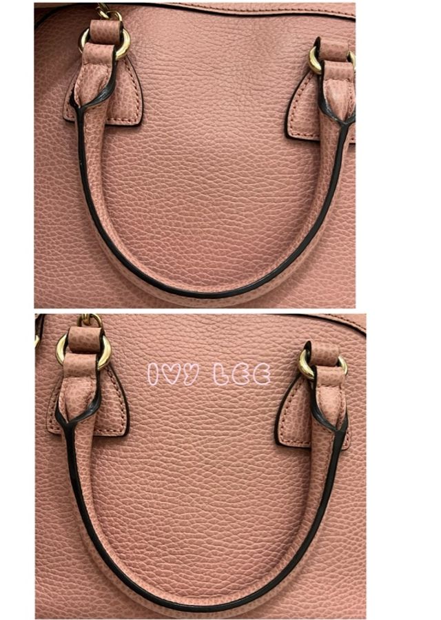 GUCCI古馳 粉色 牛皮手提包 斜背包 貝殼包 正品449661 二手精品-24