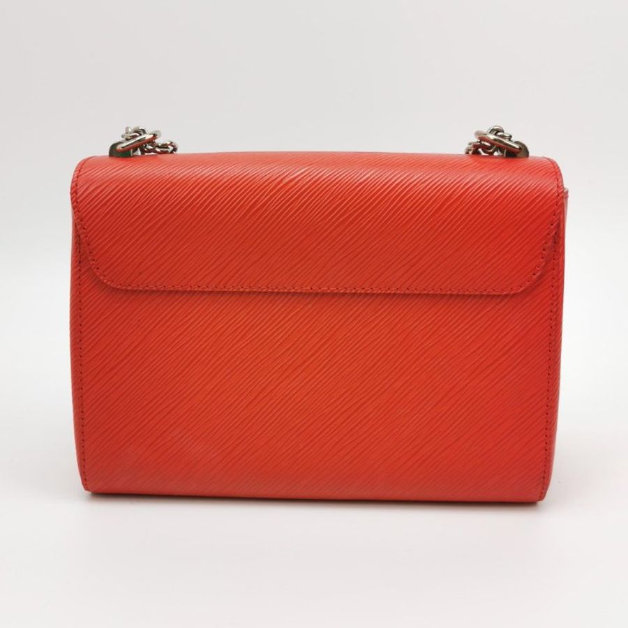 95❤Louis Vuitton Twist紅色水波紋牛皮LV扭扭包鎖扣單肩包-3