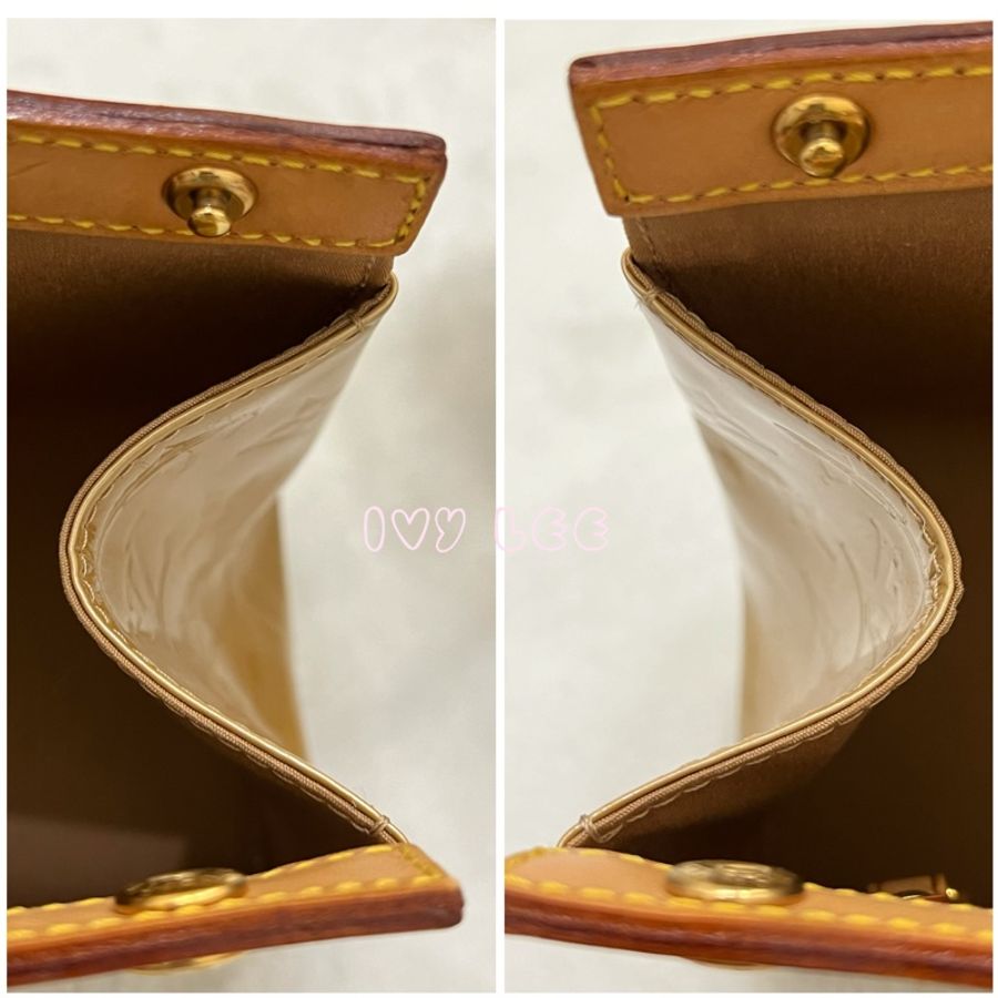Louis Vuitton Monogram Vernis Roxbury DriveM91372金黃漆皮肩背包二手精品-23