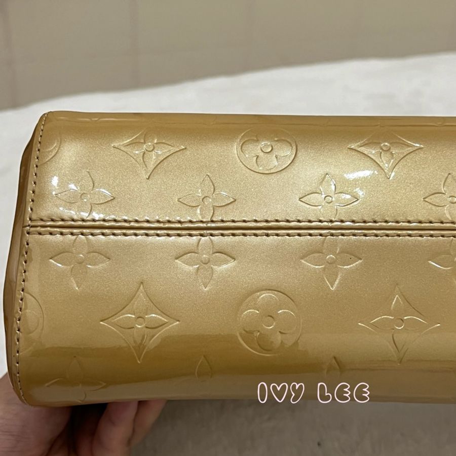 Louis Vuitton Monogram Vernis Roxbury DriveM91372金黃漆皮肩背包二手精品-30