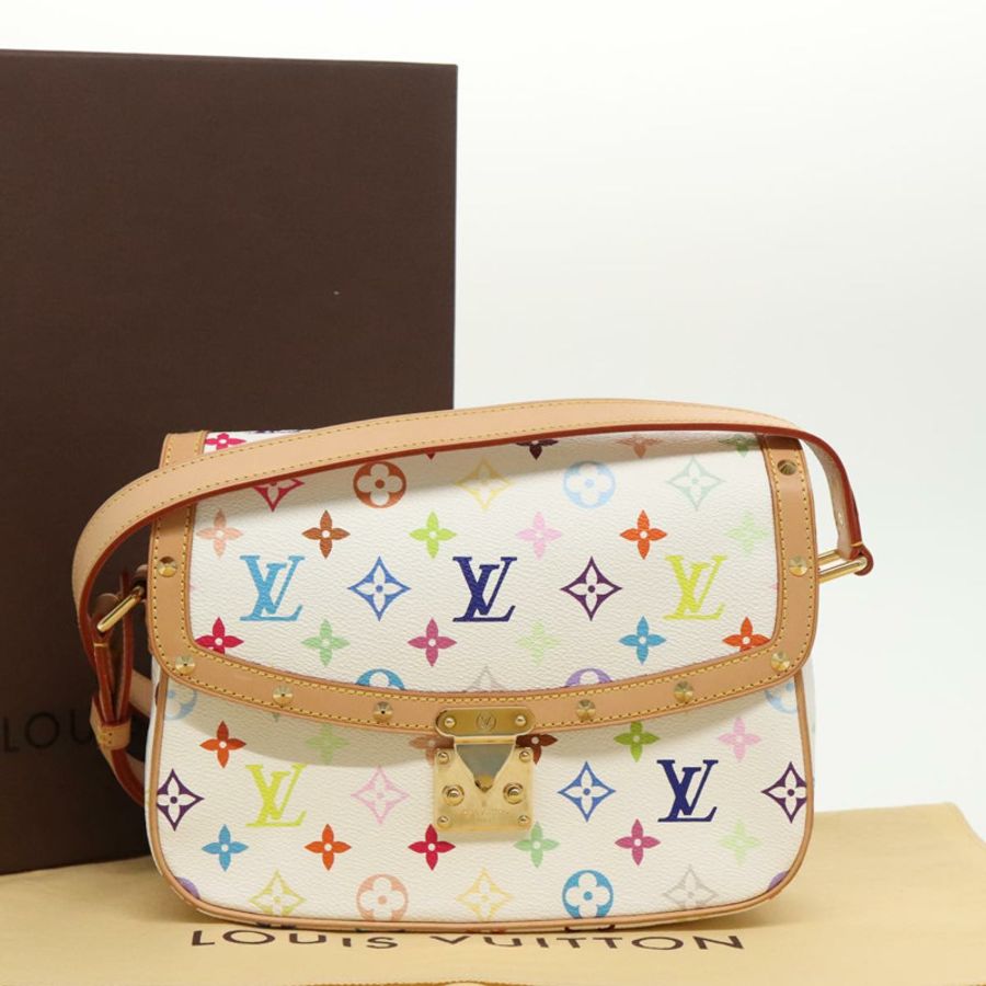 【日本直送】路易威登 Monogram Multicolor Sologne 白色肩背包 M92661 正品 90289SM-11