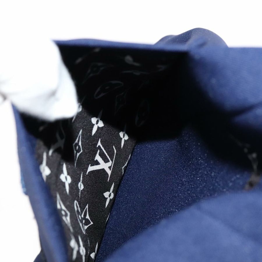 【日本直送】路易威登 (LOUIS VUITTON) 附貼布夾克，聚酯纖維，38碼，海軍藍，貨號1A63TC，LV正品，貨號98177SM-19