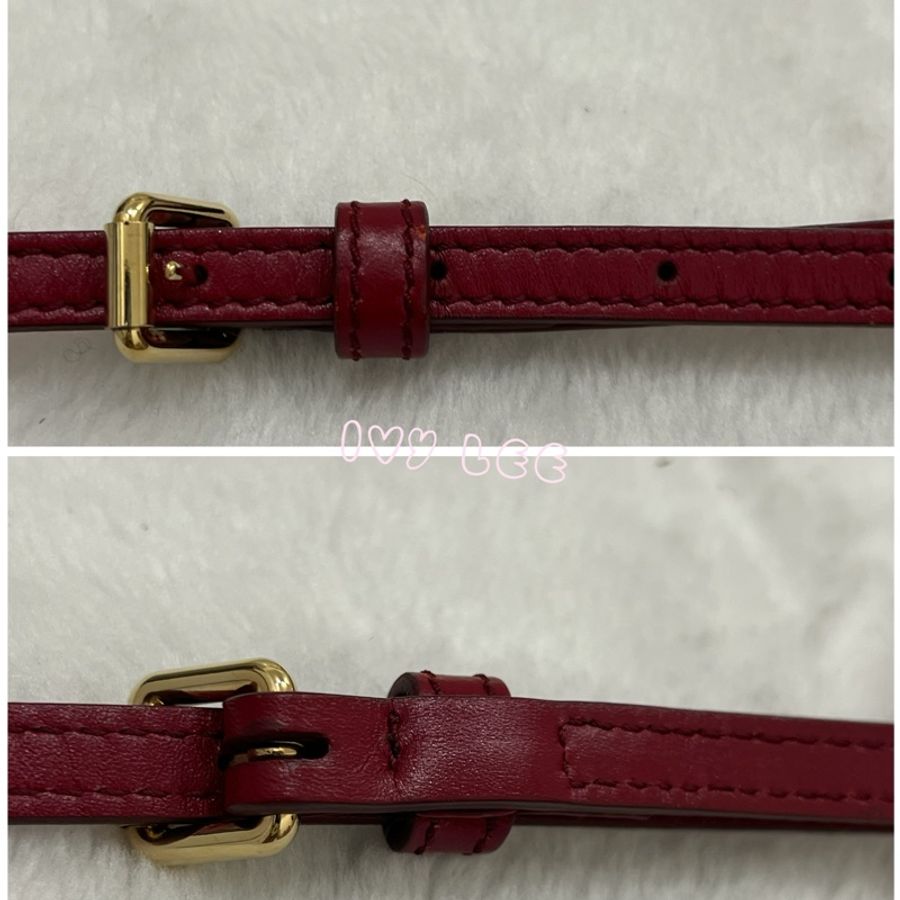 BURBERRY Orchard 斜背包 Haymarket 塗層帆布 皮革 格紋 紅色 正品 二手精品-10