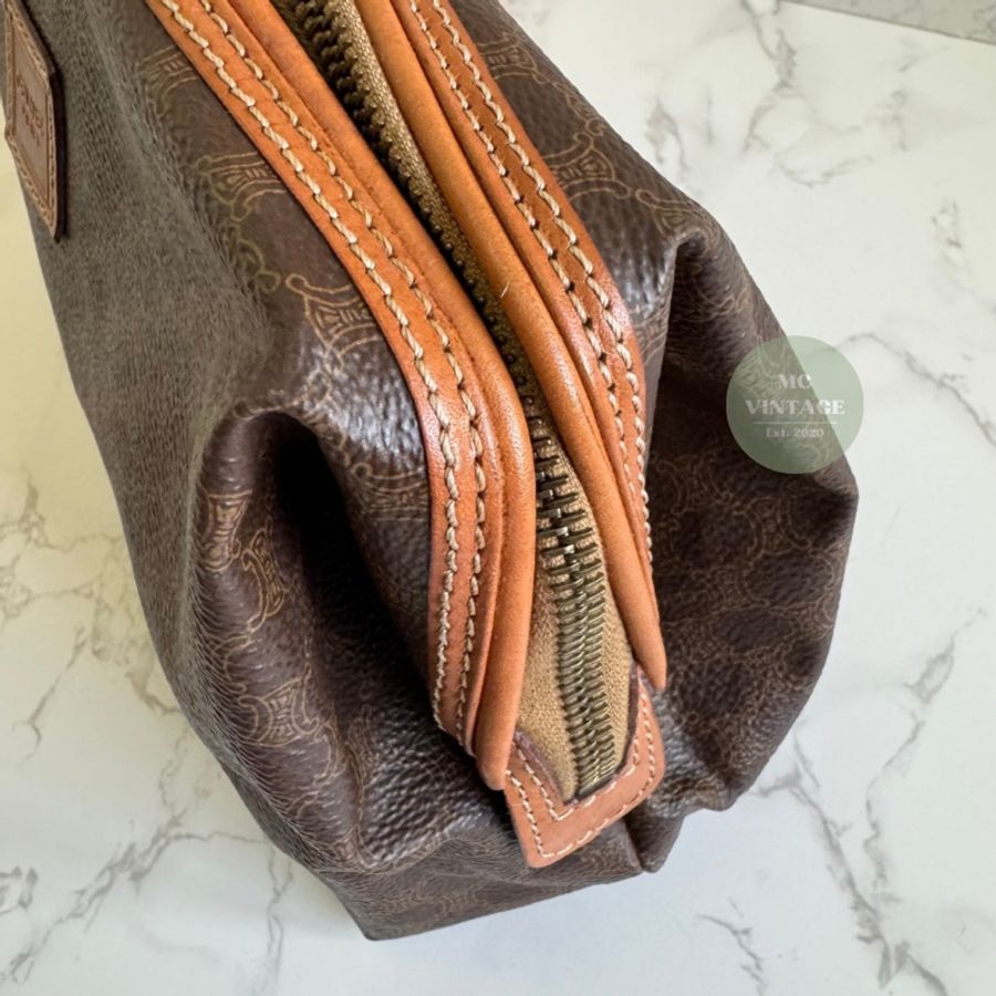 CELINE Vintage Macadam Pouch 中古 老花 大號 雲朵包 化妝包-16