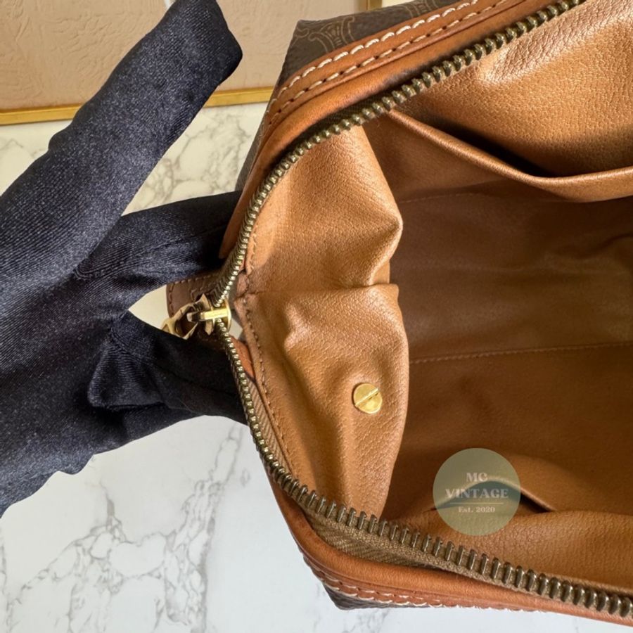CELINE Vintage Macadam Pouch 中古 老花 大號 雲朵包 化妝包-20