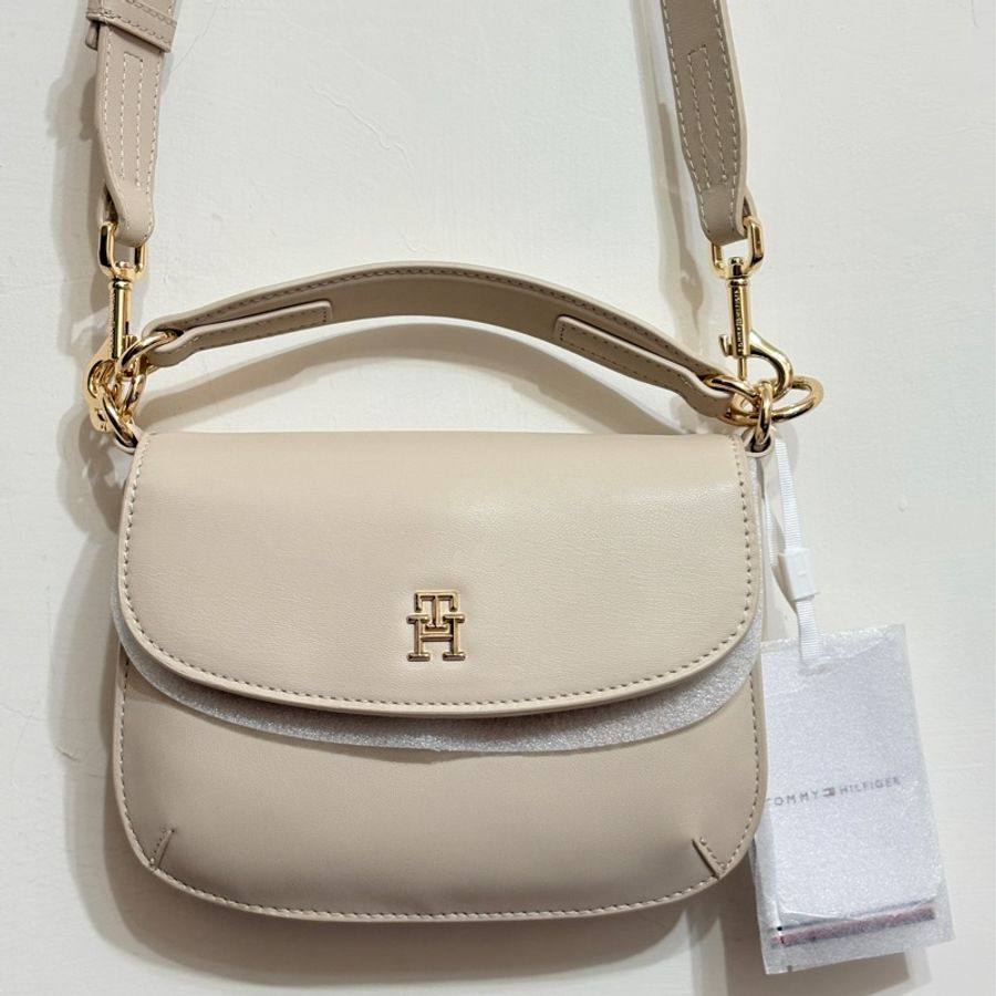 Tommy Hilfiger 美式休閒仿皮馬鞍包半月包碗豆包(可小議-0