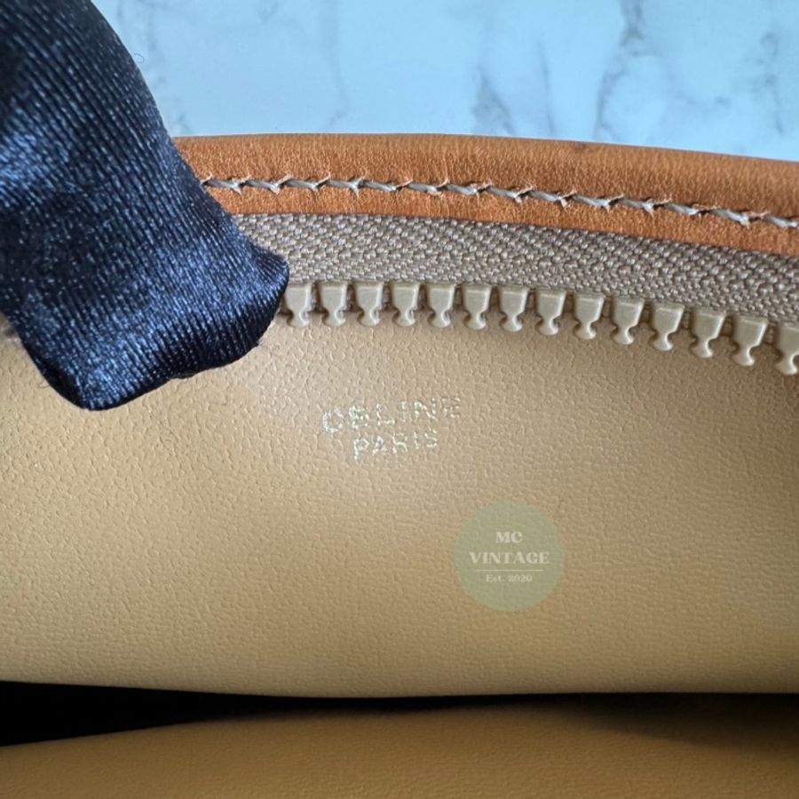 CELINE Vintage Macadam Clutch 中古 全新 未使用 奶茶色 老花 手拿包-21
