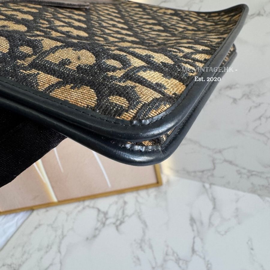 Dior Vintage Oblique Clutch 中古 緹花布 手拿包-10