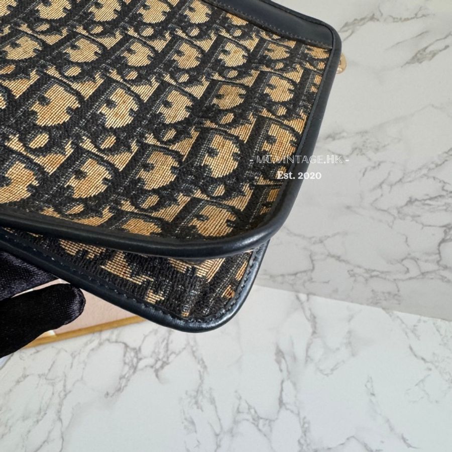 Dior Vintage Oblique Clutch 中古 緹花布 手拿包-11