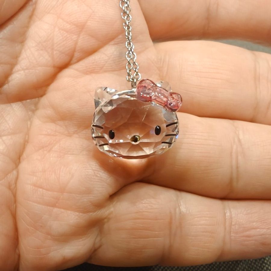 特價出清奧地利施華洛世奇Hello kitty聯名絕版水晶項鍊-3