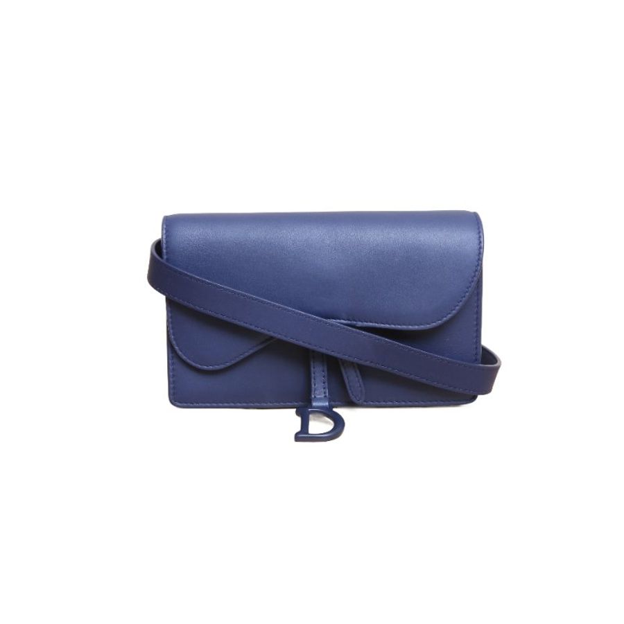 DIOR(迪奧) SADDLE 馬鞍 腰包 17 墨藍色 帆布 2019 Oblique印花-0