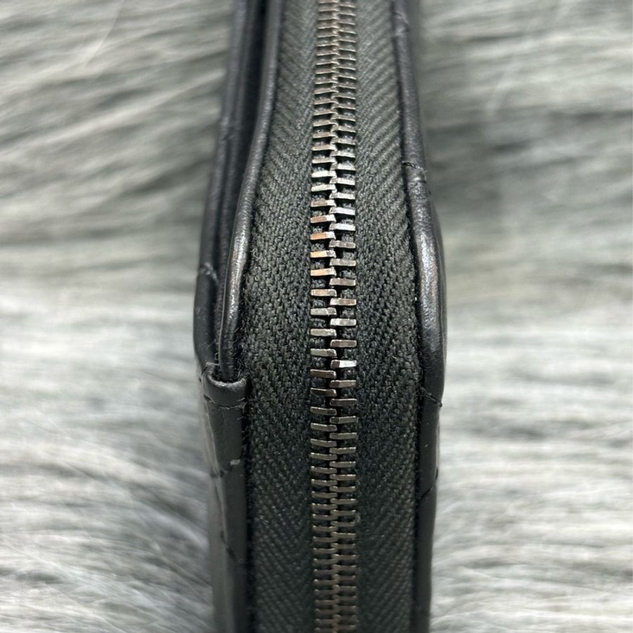 CHANEL AP0216 COCO SO BLACK 黑釦黑色羊皮 拉鍊 短夾 零錢包 卡夾 名片夾-1