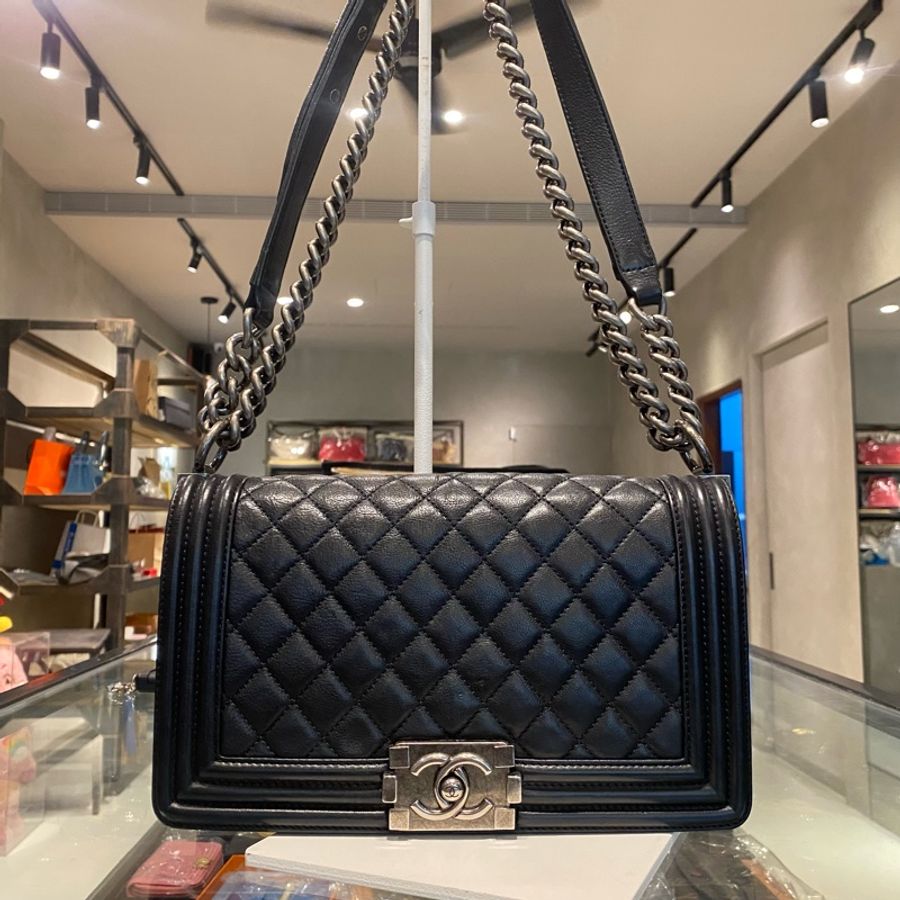 Chanel boy25 黑銀-0