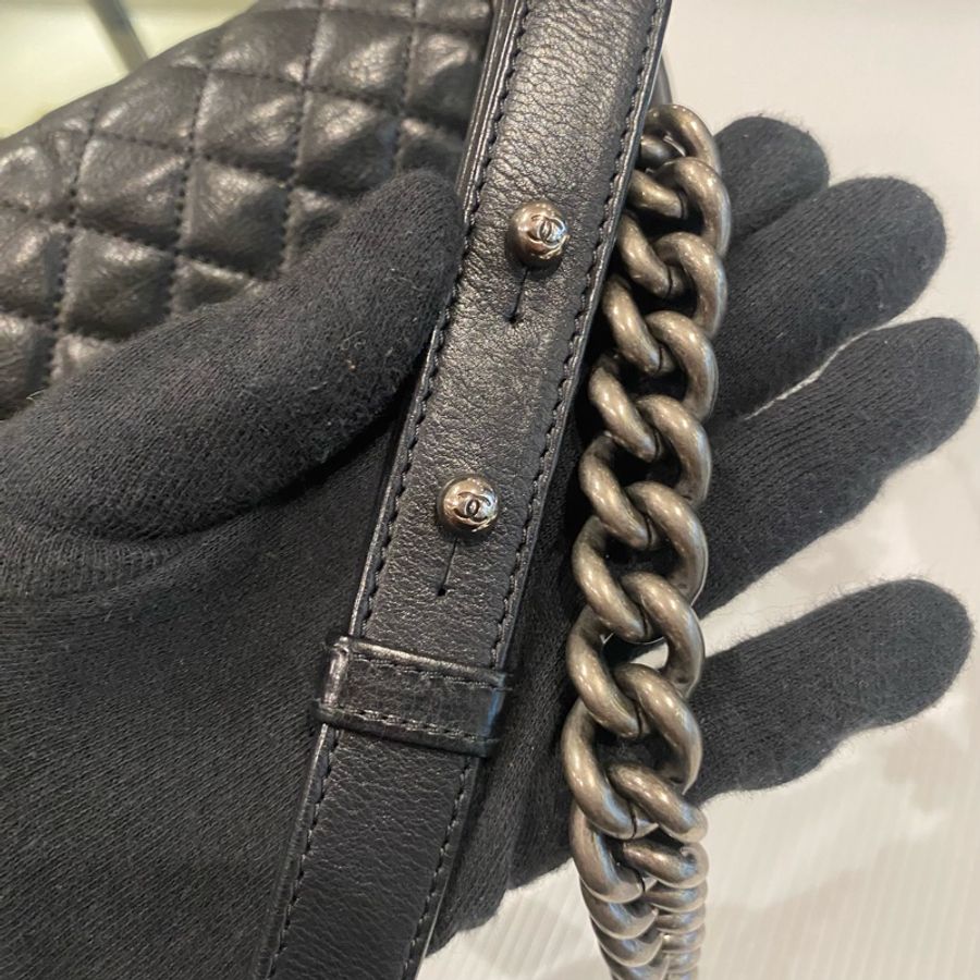 Chanel boy25 黑銀-21