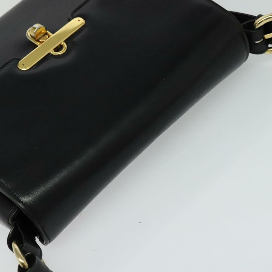 【日本直送】GUCCI 皮革肩背包 兩用 黑色 金色 正品 117991-5