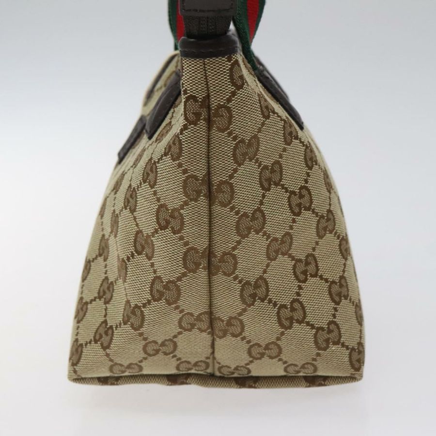 【日本直送】GUCCI GG 帆布織帶雪莉線手提包紅色米綠色 284728 正品 ki5534A-2