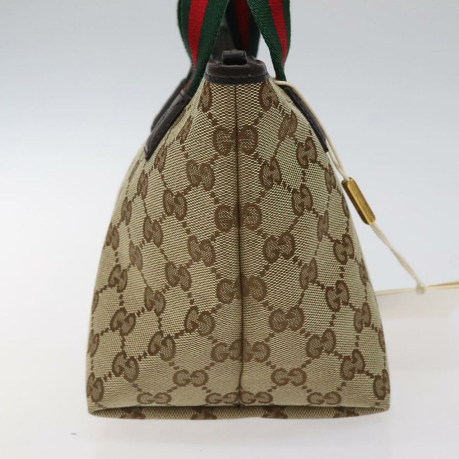 【日本直送】GUCCI GG 帆布織帶雪莉線手提包紅色米綠色 284728 正品 ki5534A-3