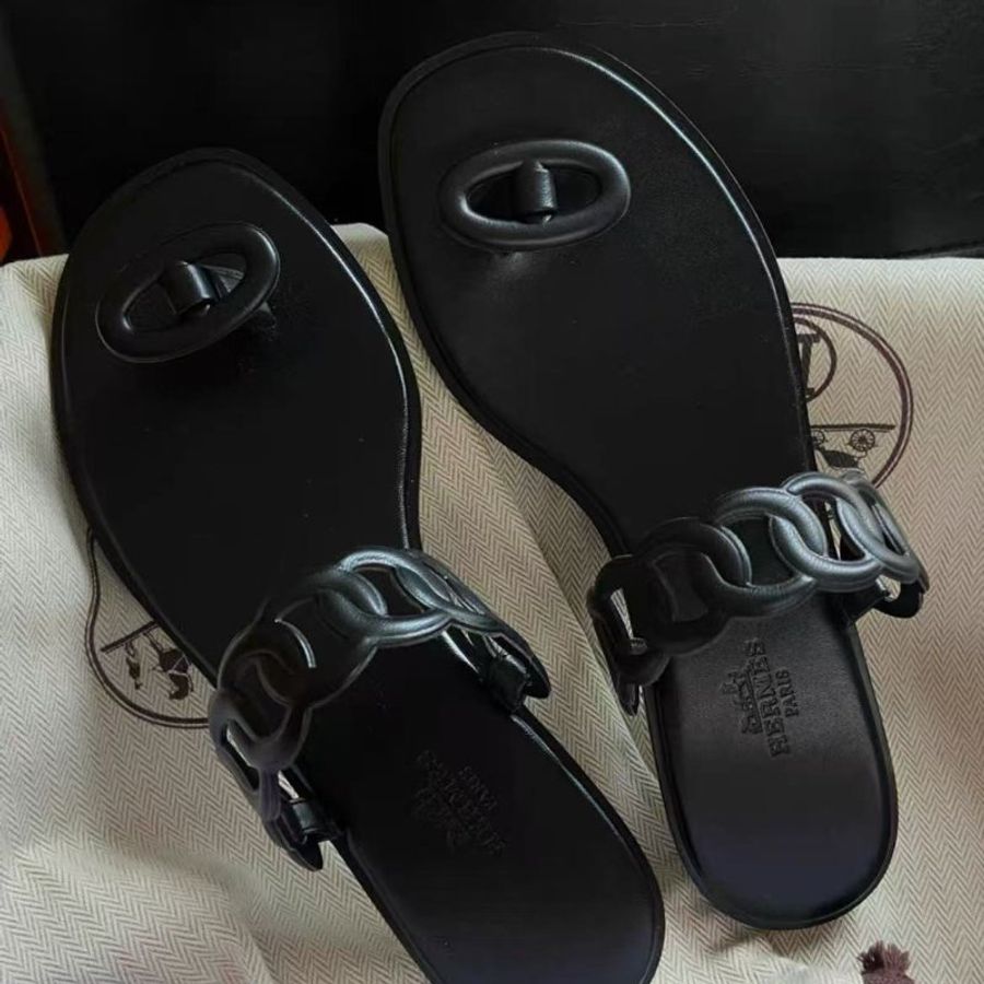 hermes 24新款 Ios豬鼻子拖鞋,36號全新配件塵袋盒子-1