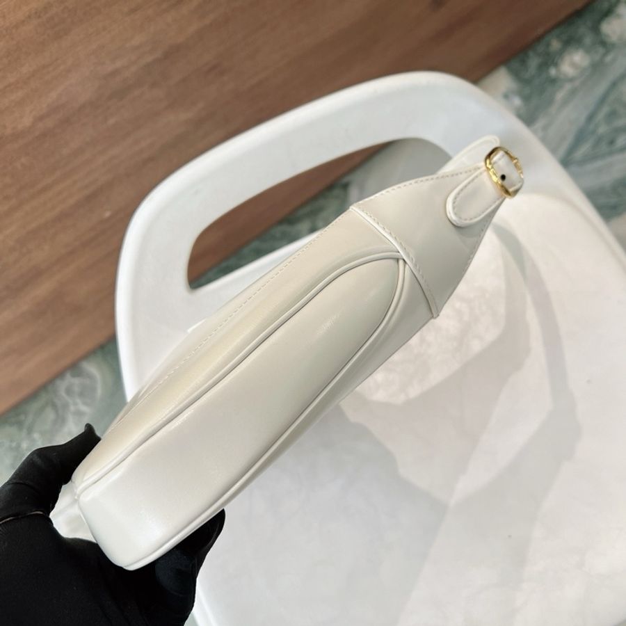 Gucci Jackie 1961 白色全皮中號手提單肩兩用包-4