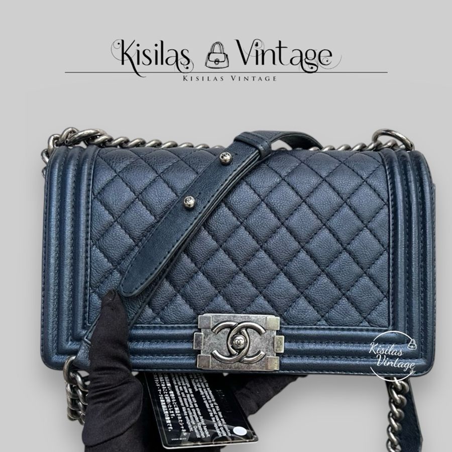 Chanel Caviar Leboy medium 荔枝皮boy-0