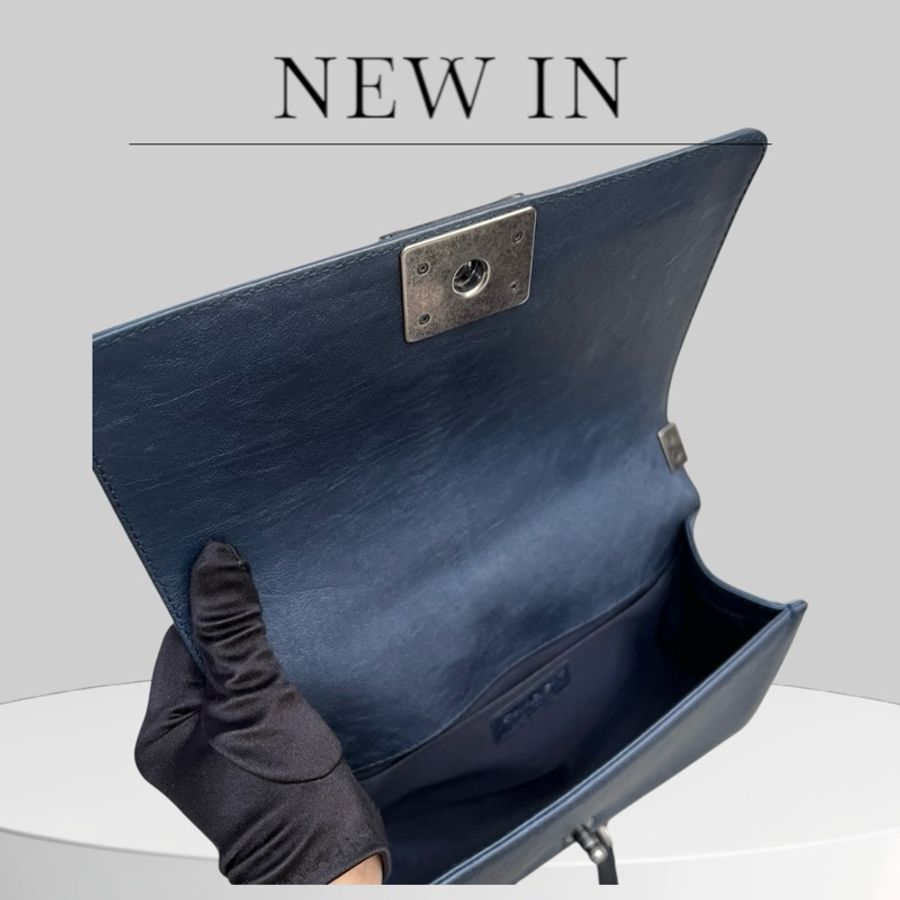 Chanel Caviar Leboy medium 荔枝皮boy-4