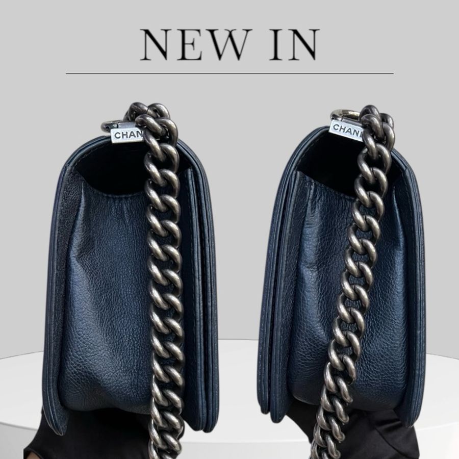 Chanel Caviar Leboy medium 荔枝皮boy-5