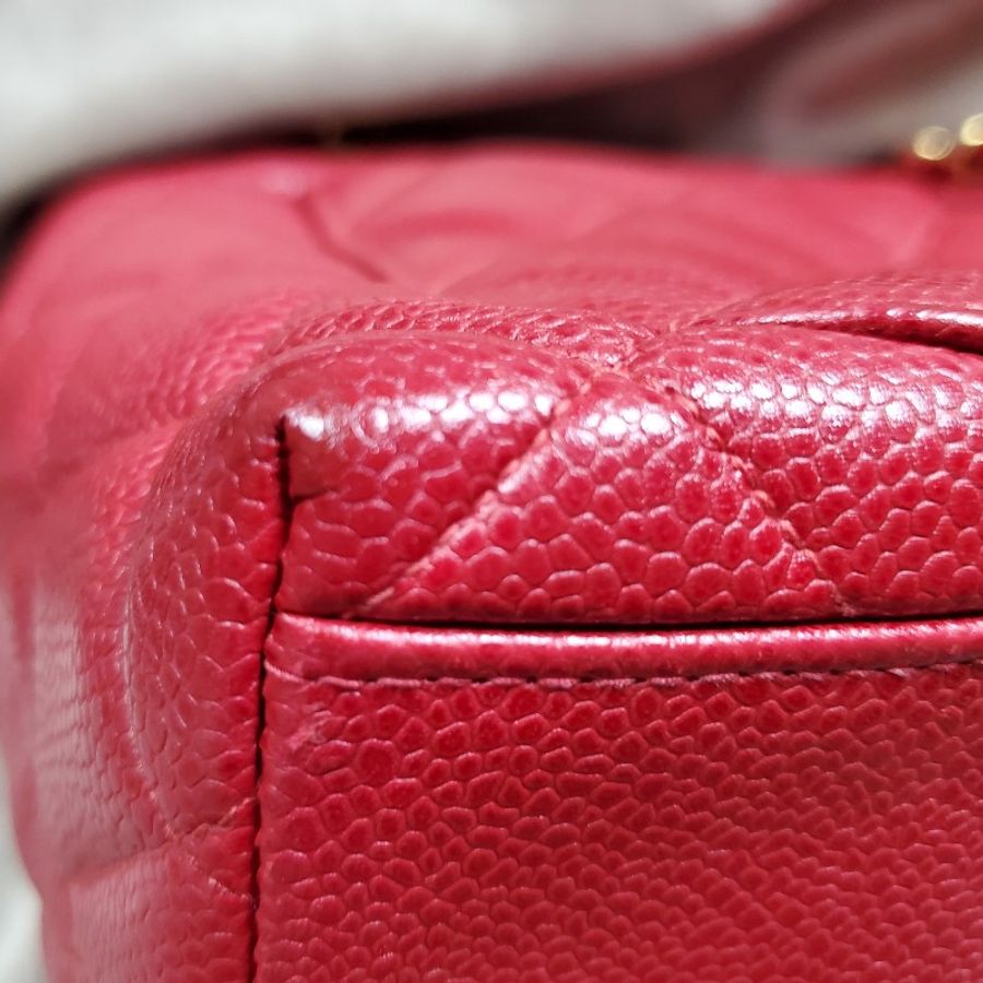 Chanel Vintage Matelasse 28 Soleil Charm Chain 紅色牛皮菱格紋肩包 古董包 太陽拉鍊扣-9