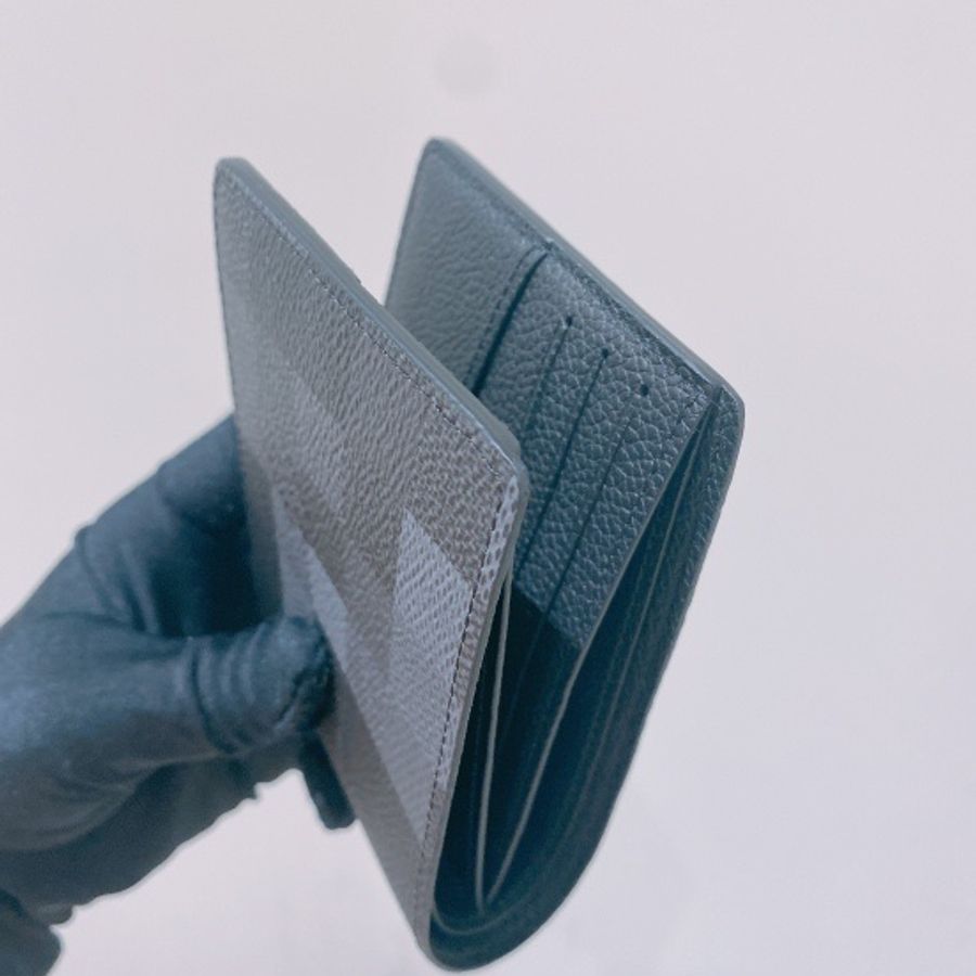 TK1677 Louis Vuitton 路易威登M14927 修身黑灰色中夾Slender Wallet Grey And Black Canvas-4