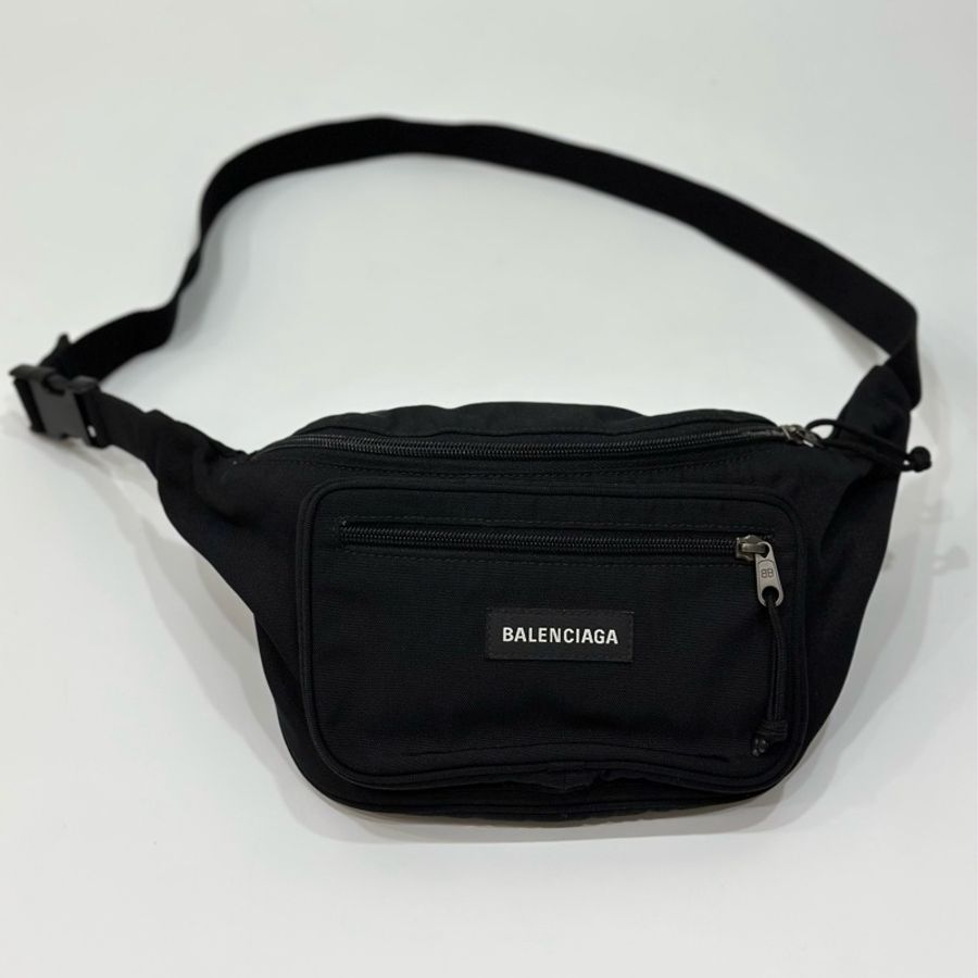 BALENCIAGA 巴黎世家 Explorer 黑色 尼龍 胸包 腰包胸口包 側背包 肩背包 斜背包-13