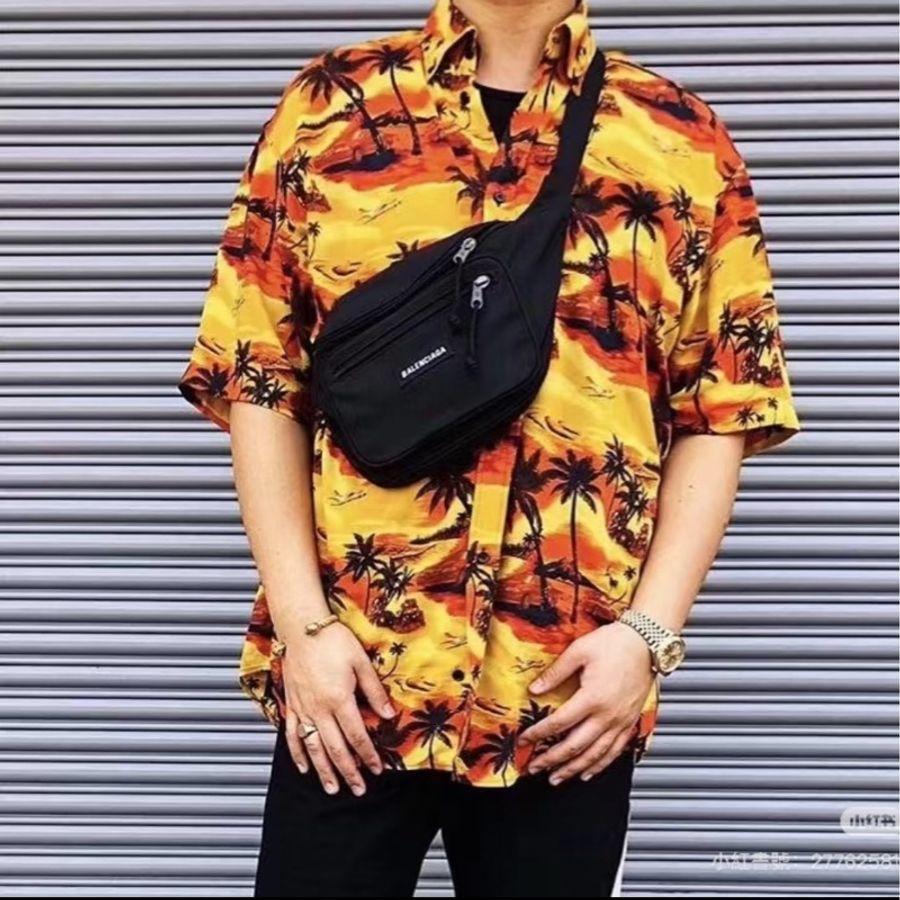 BALENCIAGA 巴黎世家 Explorer 黑色 尼龍 胸包 腰包胸口包 側背包 肩背包 斜背包-7