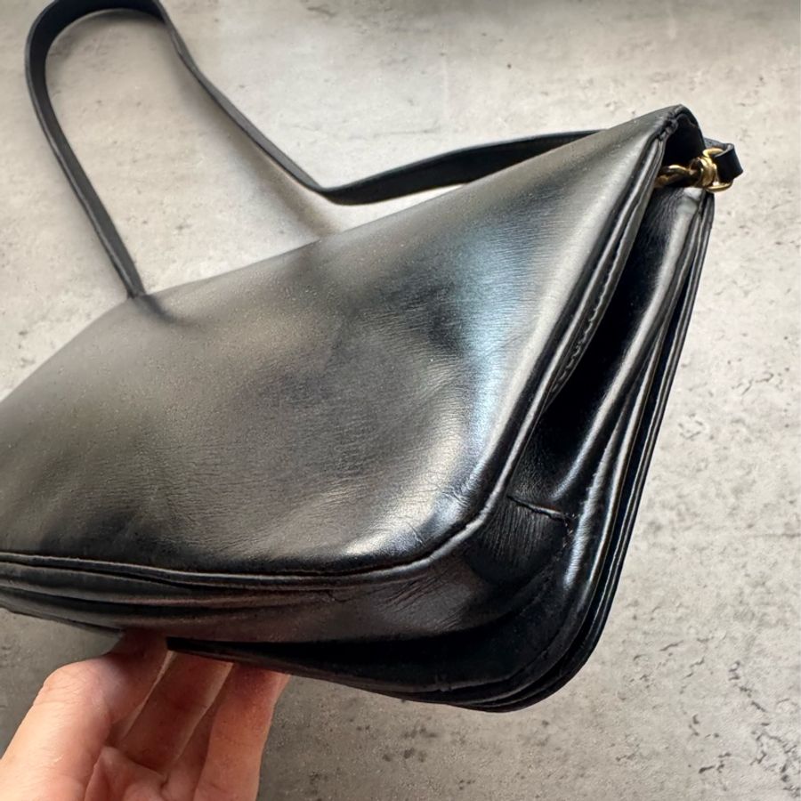 法國製 Lanvin 浪梵 肩背包 腋下包 真皮 牛皮 黑色 通勤包-15